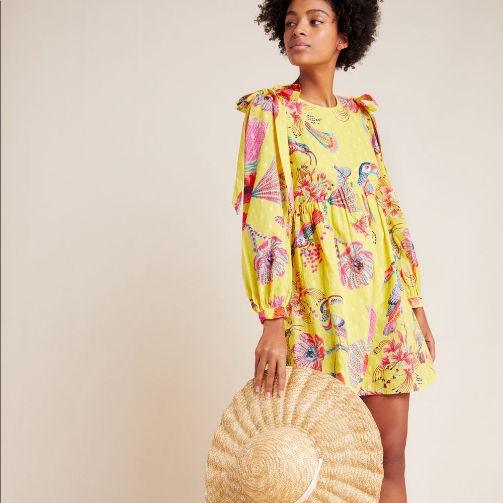 Banjanan Birdie Shoulder-Tie Tunic Dress